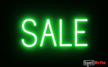 SALE sign, featuring LED lights that look like neon SALE signs