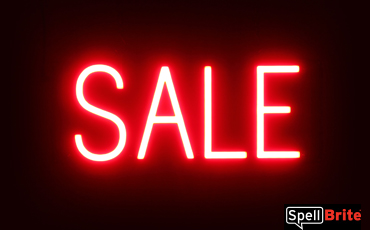 SALE sign, featuring LED lights that look like neon SALE signs