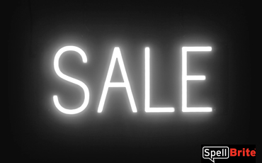 SALE Sign – SpellBrite’s LED Sign Alternative to Neon SALE Signs for Businesses in White