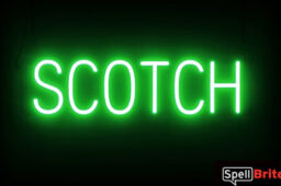 SCOTCH sign, featuring LED lights that look like neon SCOTCH signs