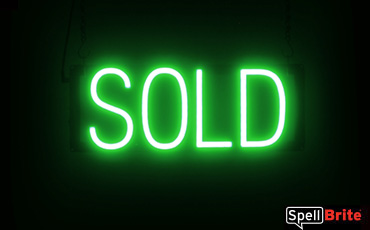 Sold sign, featuring LED lights that look like neon Sold signs