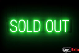 Sold Out sign, featuring LED lights that look like neon Sold Out signs