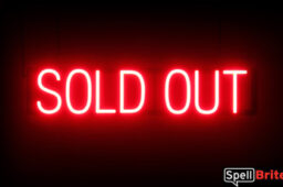 Sold Out sign, featuring LED lights that look like neon Sold Out signs