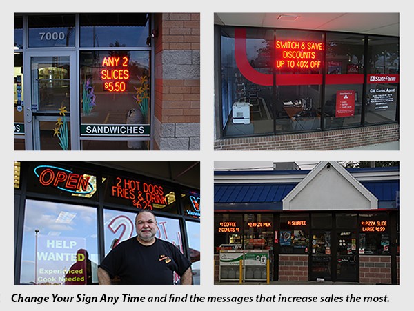 NEON-LED ULTRA BRIGHT CUSTOM SIGNS RESTAURANT CONVENIENCE STORE PIZZA WINDOW