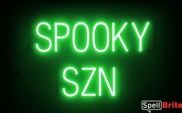 SPOOKY SZN Sign – SpellBrite’s LED Sign Alternative to Neon SPOOKY SZN Signs for Halloween and other holidays in Green
