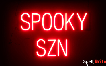 SPOOKY SZN Sign – SpellBrite’s LED Sign Alternative to Neon SPOOKY SZN Signs for Halloween and other holidays in Red