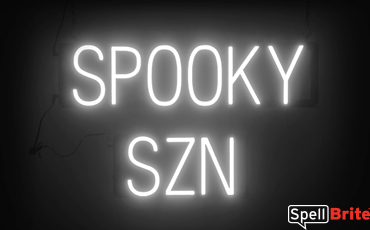 SPOOKY SZN sign, featuring LED lights that look like neon SPOOKY SZN signs