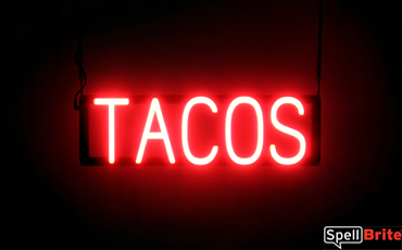 TACOS LED lighted signs that look like a neon sign for your bar