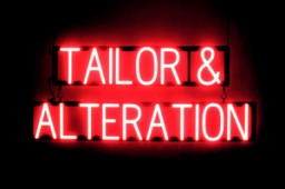 TAILOR & ALTERATION LED lighted sign that uses changeable letters to make personalized signs