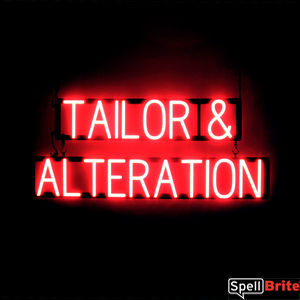 TAILOR & ALTERATION LED lighted sign that uses changeable letters to make personalized signs