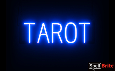 TAROT sign, featuring LED lights that look like neon TAROT signs