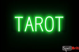 TAROT sign, featuring LED lights that look like neon TAROT signs