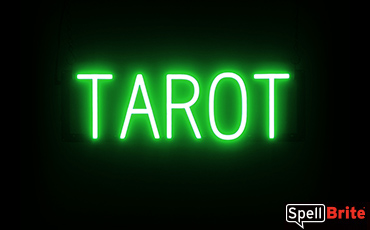 TAROT sign, featuring LED lights that look like neon TAROT signs