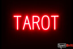 TAROT sign, featuring LED lights that look like neon TAROT signs