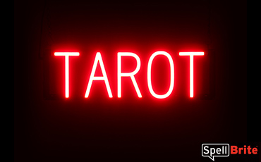 TAROT sign, featuring LED lights that look like neon TAROT signs