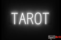 TAROT sign, featuring LED lights that look like neon TAROT signs