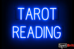 TAROT READING sign, featuring LED lights that look like neon TAROT READING signs