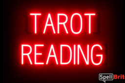TAROT READING sign, featuring LED lights that look like neon TAROT READING signs