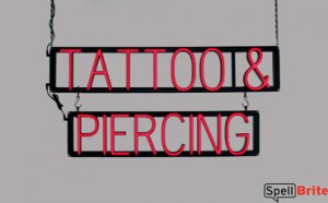 TATTOO & PIERCING LED signs that use interchangeable letters to make custom signs for your shop