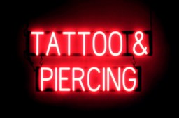 TATTOO & PIERCING LED illuminated signage that uses changeable letters to make business signs