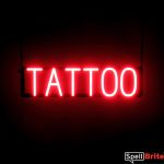 TATTOO sign, featuring LED lights that look like neon TATTOO signs