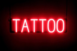 TATTOO LED signs that look like glowing neon signs for your shop
