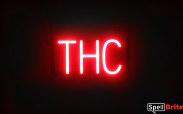 THC Sign – SpellBrite’s LED Sign Alternative to Neon THC Signs for Smoke Shops in Red