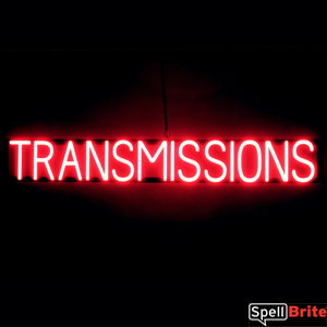 TRANSMISSIONS LED signs that are an alternative to lighted neon signage for your auto shop