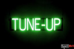 TUNE UP sign, featuring LED lights that look like neon TUNE UP signs
