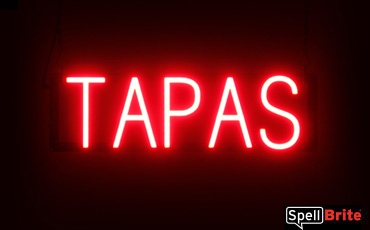TAPAS Sign - Neon Look, White LED Light