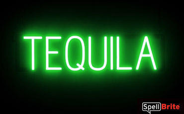 TEQUILA sign, featuring LED lights that look like neon TEQUILA signs