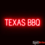 TEXAS BBQ sign, featuring LED lights that look like neon TEXAS BBQ signs