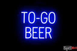 TO GO BEER sign, featuring LED lights that look like neon TO GO BEER signs