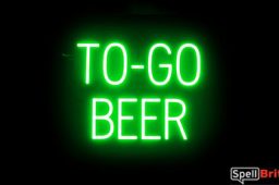 TO GO BEER sign, featuring LED lights that look like neon TO GO BEER signs