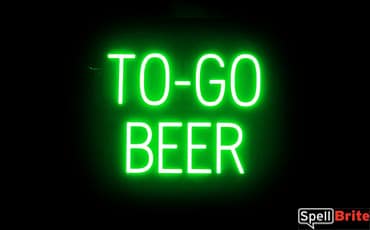 TO GO BEER sign, featuring LED lights that look like neon TO GO BEER signs