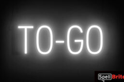 TO GO sign, featuring LED lights that look like neon TO GO signs