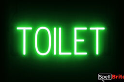 TOILET Sign – SpellBrite’s LED Sign Alternative to Neon TOILET Signs for Businesses in Green