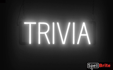 Trivia sign, featuring LED lights that look like neon Trivia signs