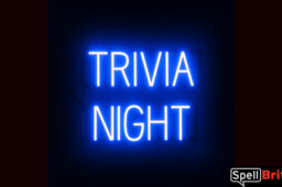 TRIVIA NIGHT Sign – SpellBrite’s LED Sign Alternative to Neon TRIVIA NIGHT Signs for Bars in Blue
