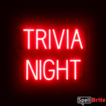 TRIVIA NIGHT sign, featuring LED lights that look like neon TRIVIA NIGHT signs