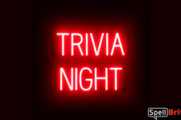 TRIVIA NIGHT Sign – SpellBrite’s LED Sign Alternative to Neon TRIVIA NIGHT Signs for Bars in Red