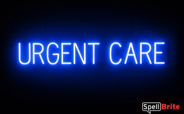 URGENT CARE sign, featuring LED lights that look like neon URGENT CARE signs