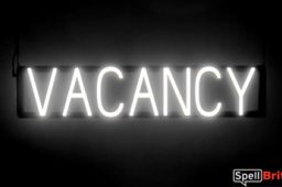 VACANCY sign, featuring LED lights that look like neon VACANCY signs