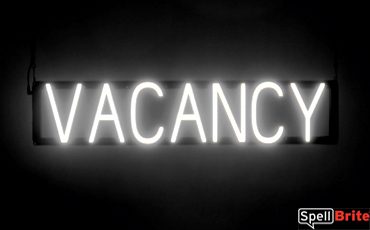 VACANCY sign, featuring LED lights that look like neon VACANCY signs