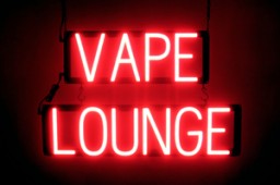 VAPE LOUNGE LED lighted signs that look like neon signage for your shop