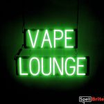 VAPE LOUNGE sign, featuring LED lights that look like neon VAPE LOUNGE signs