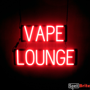 VAPE LOUNGE LED lighted signs that look like neon signage for your shop