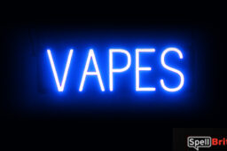 VAPES Sign – SpellBrite’s LED Sign Alternative to Neon VAPES Signs for Smoke Shops in Blue
