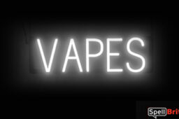 VAPES Sign – SpellBrite’s LED Sign Alternative to Neon VAPES Signs for Smoke Shops in White