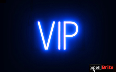 VIP sign, featuring LED lights that look like neon VIP signs